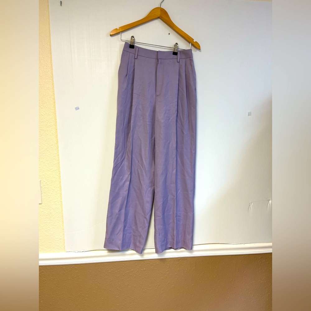 Vintage Pleated Trousers – Lavender 95% Silk 5% Wool | 26” Waist